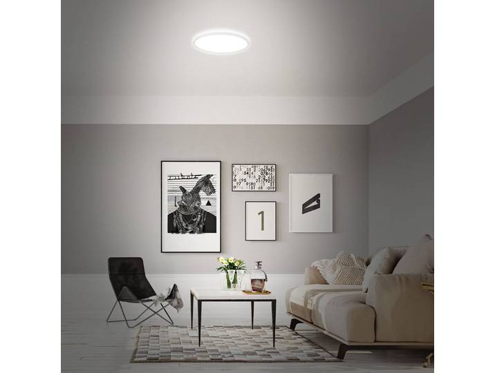 Briloner Smart Home Deckenleuchte B smart, dimmbar, weiß / opal, für Wohn- / Esszimmer, Kunststoff, Modern