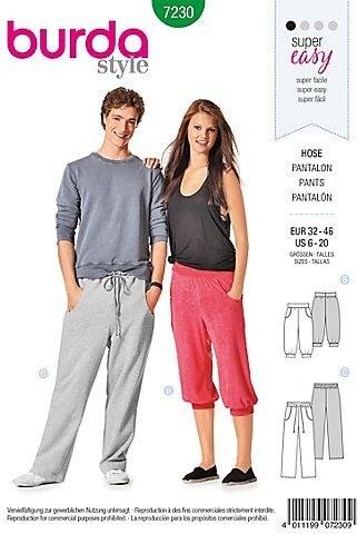 burda Schnitt 7230 "Freizeit-Hose Young"