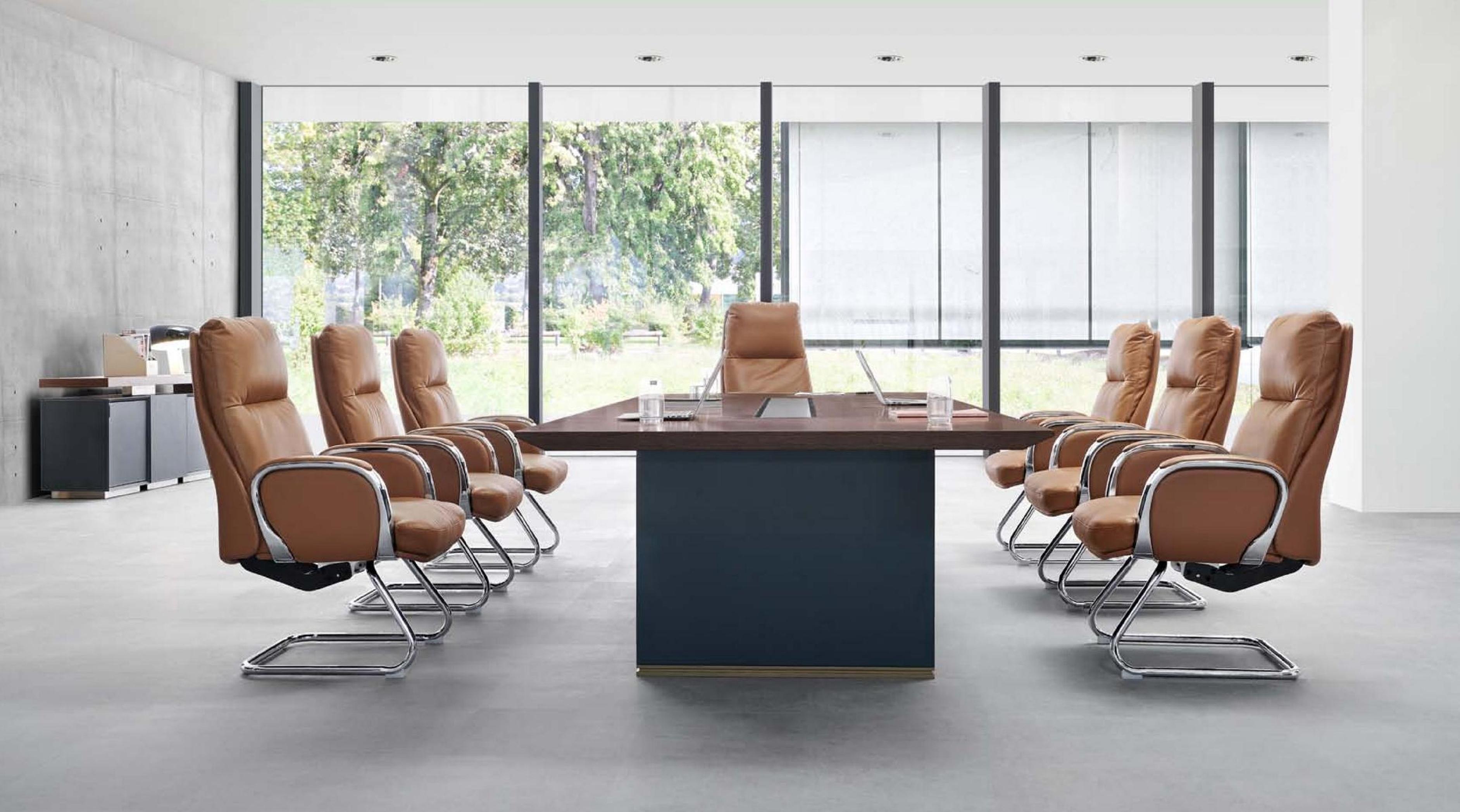 Konferenz Zimmer Meeting Tisch + 6x Stühle Schulungstische Tische 7tlg. Garnitur