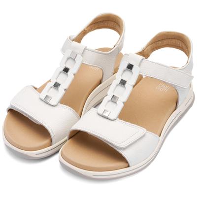 Keilsandalette ARA "OSAKA-S", Damen, Gr. 36, weiß, Glattleder, unifarben, Basic, Schuhe, Keilabsatz, Riemchensandale mit High Soft-Funktion, H-Weite