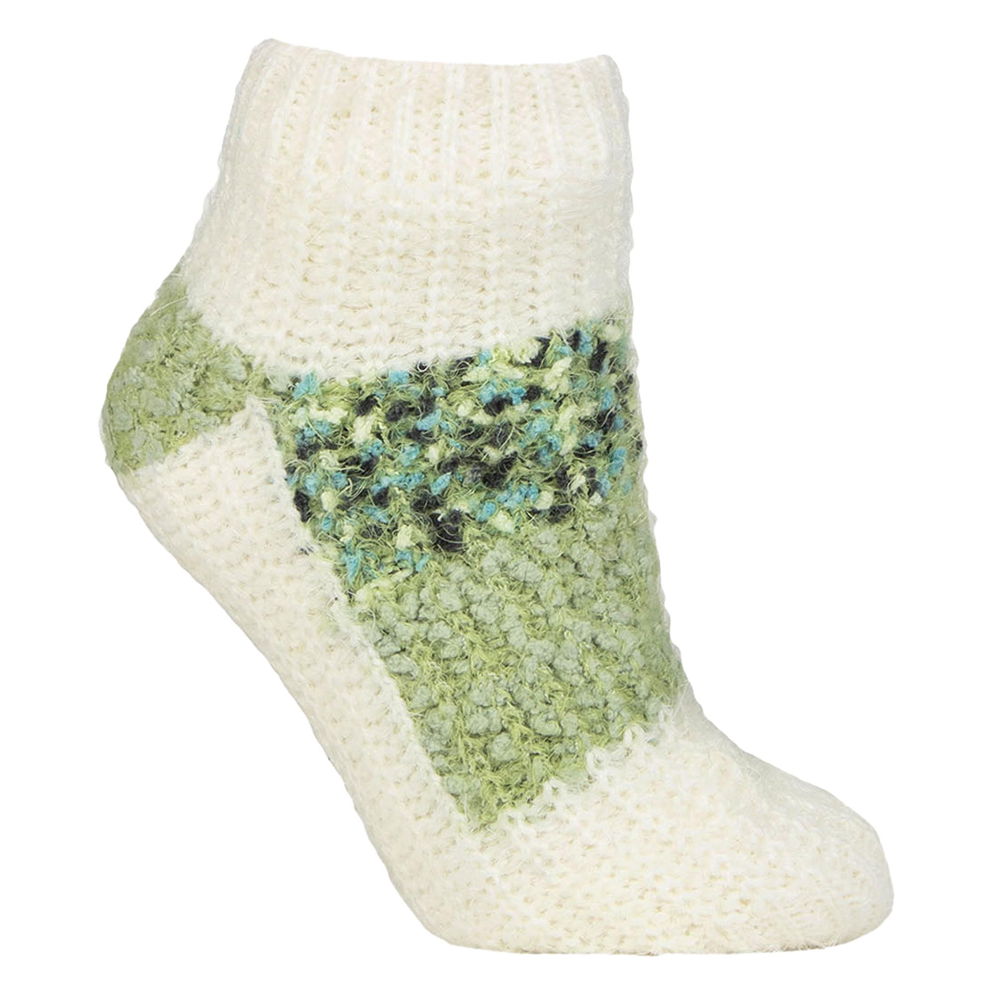 1 Paar Dames Sherpa Gevoerde Slippersokken - Warme Fluffy Gezellige Binnencomfort