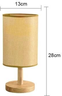 Inspired Finds LED Hessian Wood Bedside Lamp USB Table Reading Light yellow