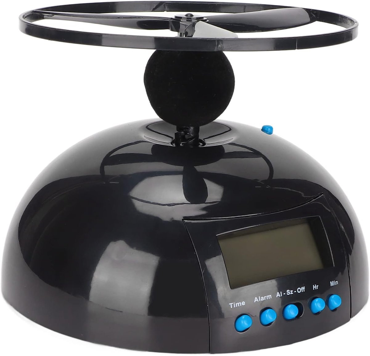Vliegende Wekker Helikopter Klok met Digitaal Display - Wit