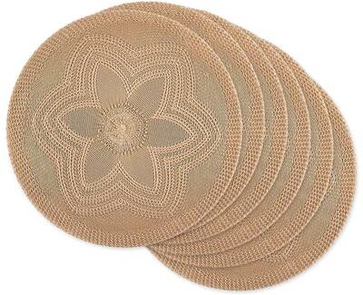 Porch & Den Crestdale Floral Woven Round Placemat (Set of 6)