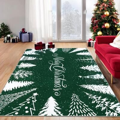 Garvee Christmas Surrounding Tree Washable Area Rug