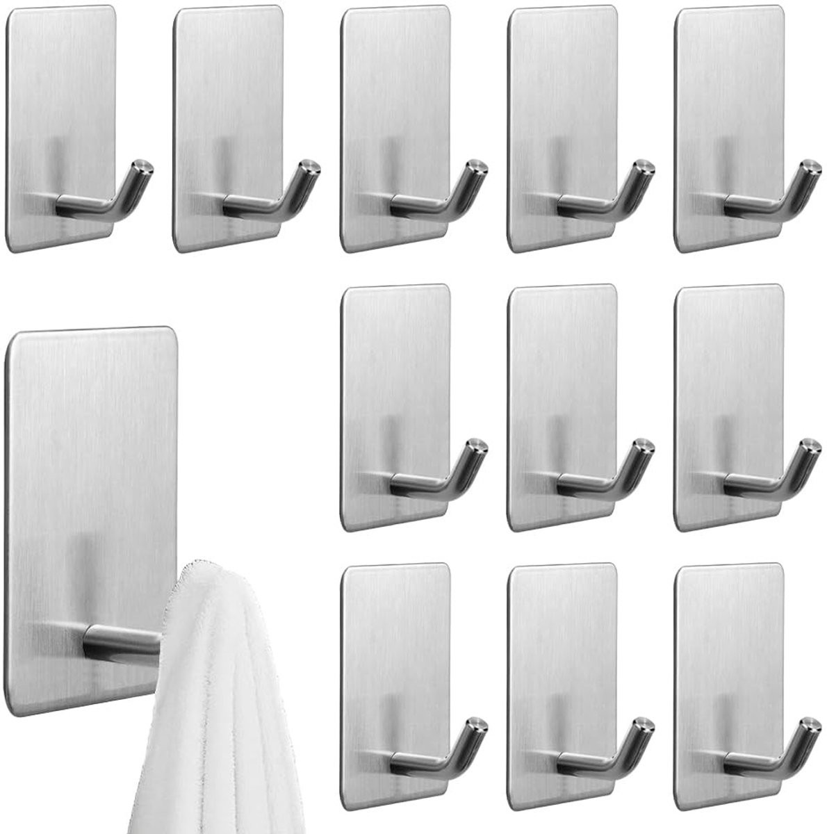 Dailygoods Zelfklevende Wandhaken 12 Stuks - Roestvrij Staal - Waterdicht en Corrosiebestendig
