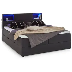 meise.möbel Boxspringbett Caja 180 x 200 cm Stoff Grau Anthrazit