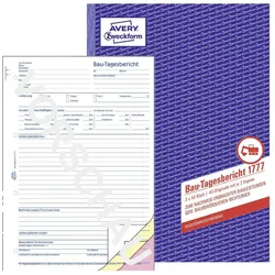 Avery, Formular, Zweckform Bautagesbericht Formular 1777-5 DIN A4 Anzahl der Blätter: 40 (40x)