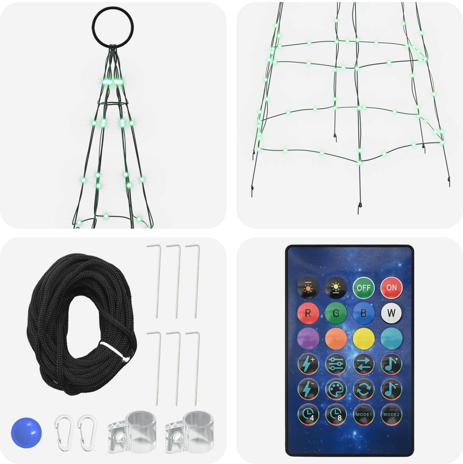vidaXL Arbre de Noël LED 180 cm 168 LED Multicolore fer Noir