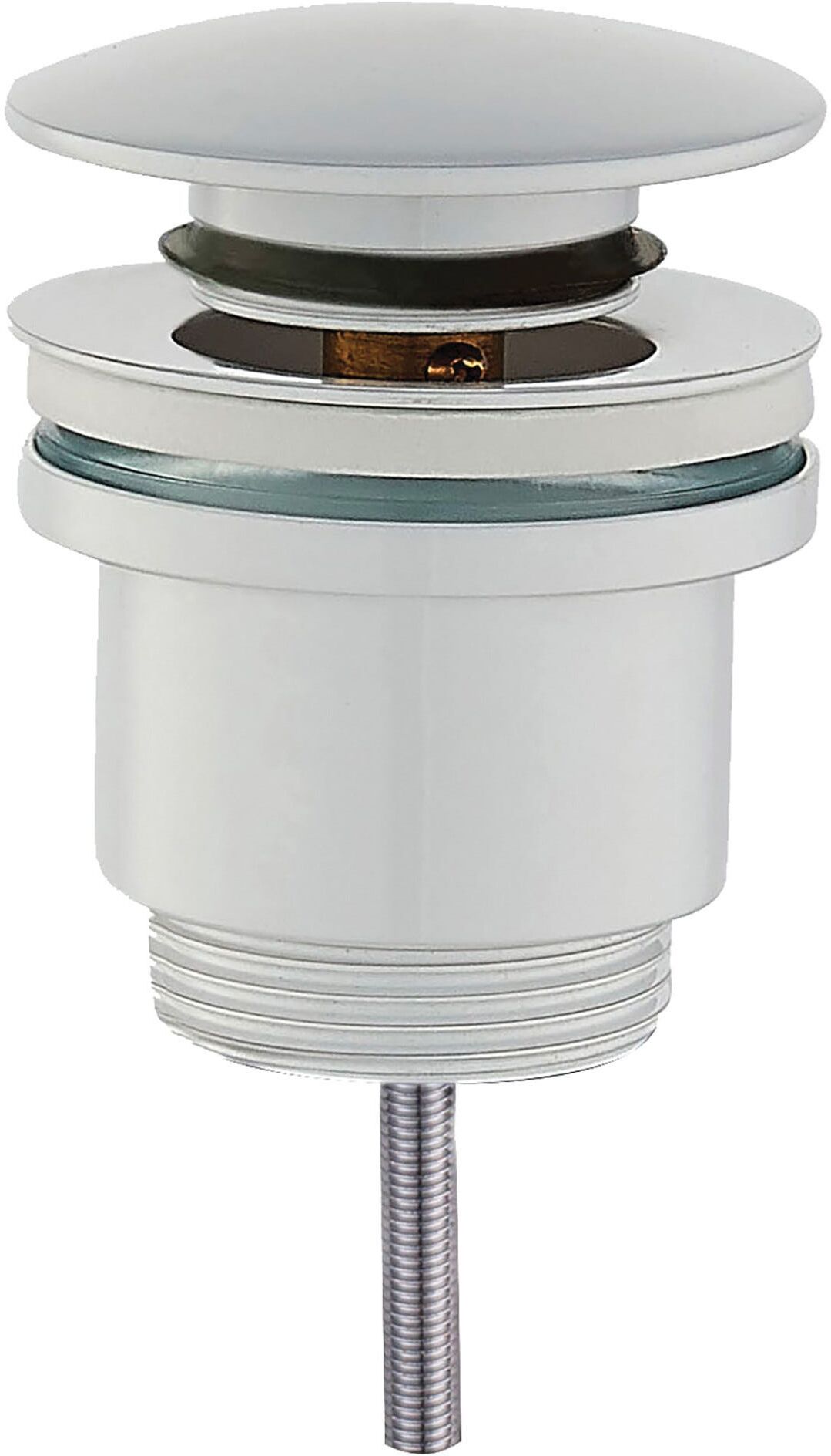 Tecnomat PILETTA LAVABO BIDET CLICK CLACK TECOM UNIVERSALE 1''1/4 IN OTTONE BIANCO TAPPO TONDO