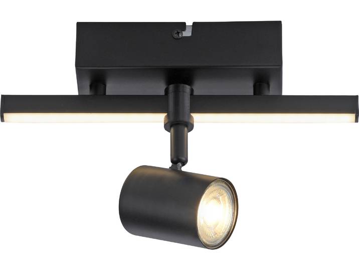 Applique et plafonnier noir 1xGU10/4\,50W/3000K\, 1xBoard LED 3W