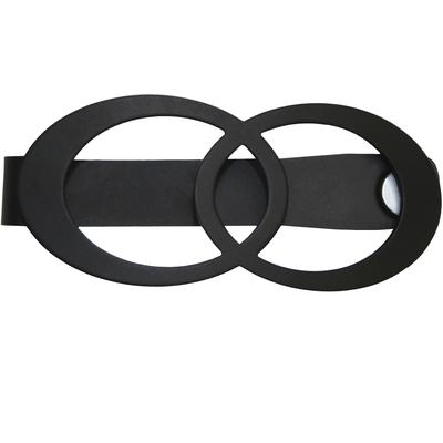 Dekospange GARDINIA "Raffspange Infinity Doppelring" Gr. 1, schwarz (schwarz, matt), B:13,5cm L:5,5cm, Metall, Raffhalter, zum Raffen und Drapieren