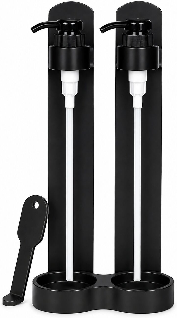 HOBO Dispenser a parete per 2 flaconi da 250 ml Nero