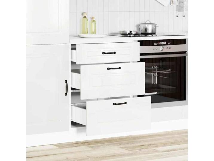 Black Week  Armoire rangement - CLARENCE - Meuble bas de cuisine « Kalmar » Bois d'ingénierie blanc brillant AA703