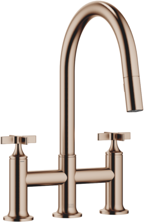Dornbracht Dreiloch-Küchenarmatur 19875809-42 Pull-down mit Brausefunktion, Ausladung 240mm, bronze gebürstet