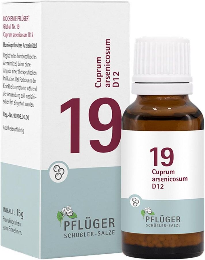 Schüßler-Salze Biochemie Pflüger 19 Cuprum Arsen. D12 Globuli