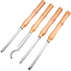 VEVOR Stechbeitel Set Wellendurchmesser 12 mm, Stemmeisen Holz 4-Teilig, Stechbeitel mit Holzgriff, Stecheisen mit T15- und T20 Inbusschlüssel