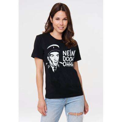 T-Shirt LOGOSHIRT "Gendarm von St.-Tropez - Nein Doch Ohhh", Damen, Gr. S, schwarz, 100% Baumwolle, bedruckt, normal, Rundhals, Shirts T-Shirt, mit coolem Print