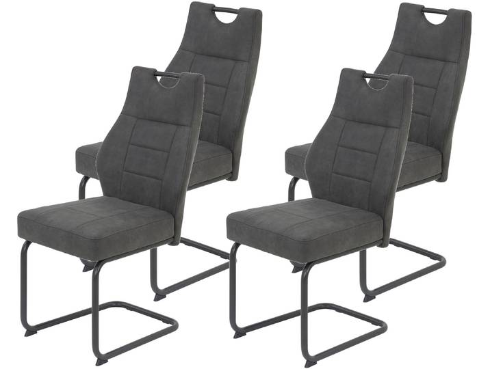 HELA Linda S Schwingstuhl (Set) 4 Stk.mit Taschenfederkern Sitz, mit 140KG belastbar, Freischwinger