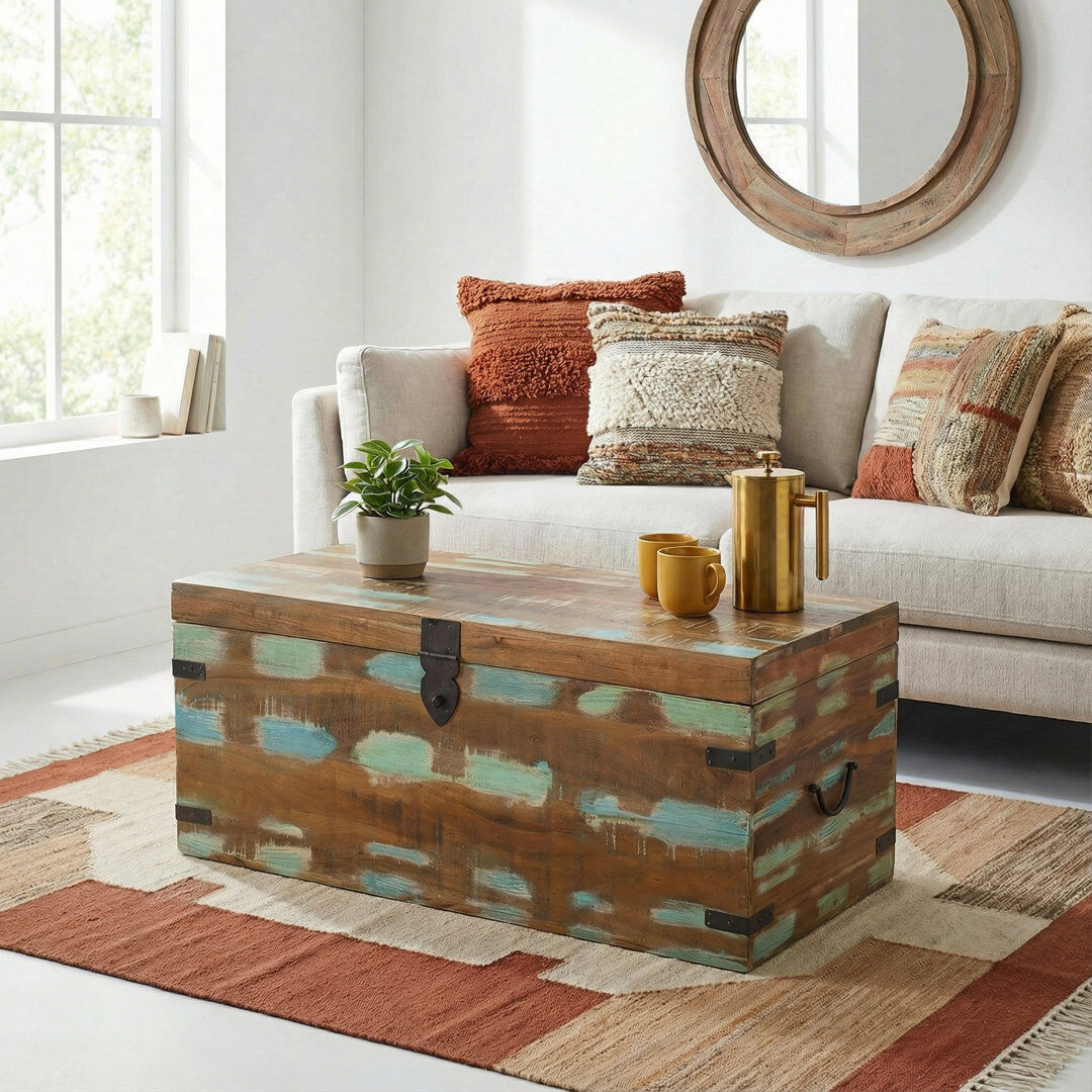 Mistana Bruning Solid Wood Coffee Table with Storage 40cm H X 90cm W X 40cm D