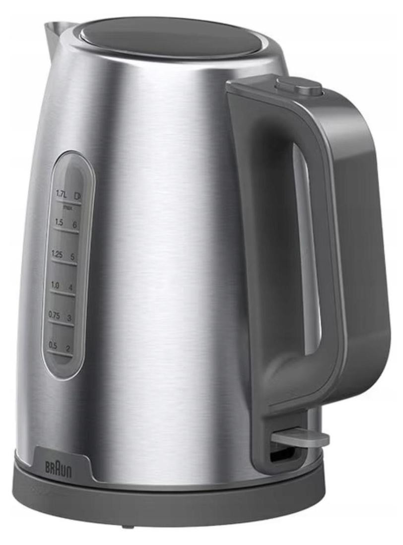 Braun Waterkoker PurShine WK 1500 GY, grijs roestvrij staal, 1,7 liter, 2.200 watt