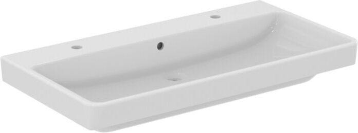 Ideal Standard life B Doppelwaschtisch T683101 102x54x16cm, je 1 Hahnloch, mit Überlauf, weiß