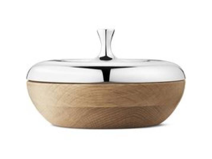 Georg Jensen - Henning Koppel Bonbonniere Turnip Stainless Steel Oak