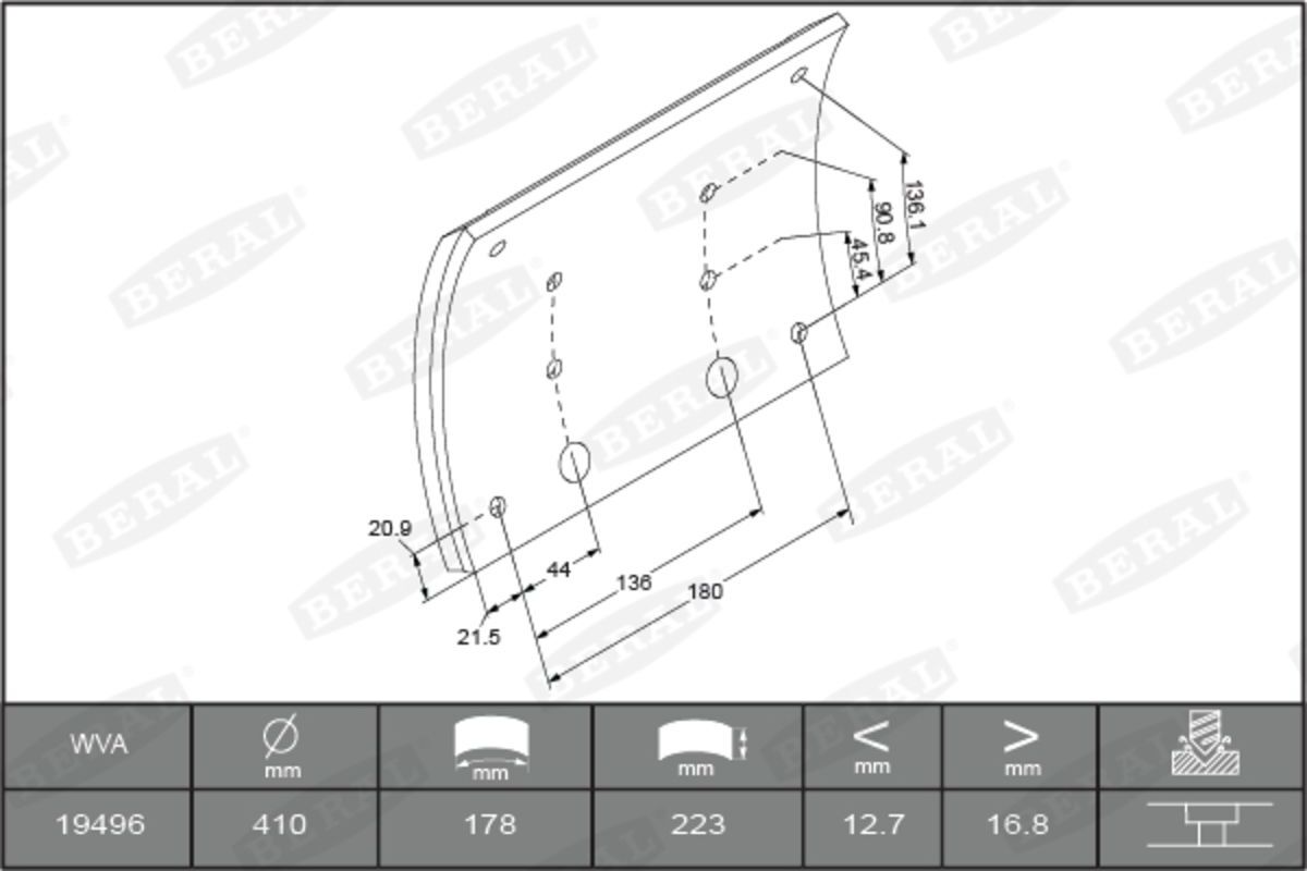 Bremsbackensatz BERAL KBL19496.9-1575