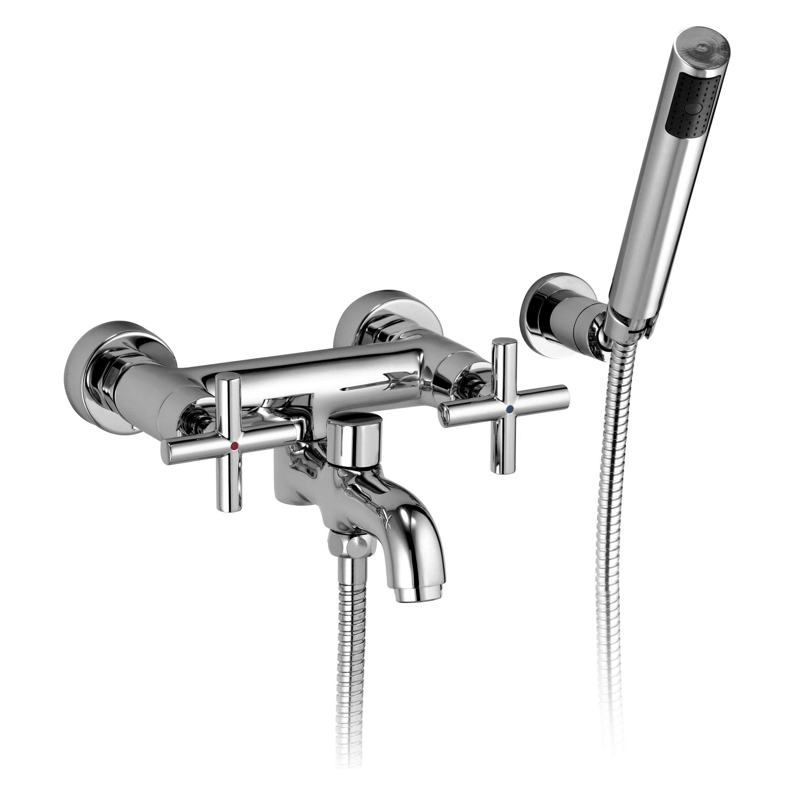 Omnires Moderne Wand-Wannen- und Brausebatterie, Chrom (MODERN C304 CR)