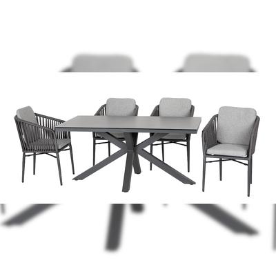 acamp Tischgruppe 4er 57437 Manhattan grau / 1x queens Tisch x-Beine Art. 40275