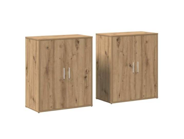 Roanoer Sideboard 2er Set Artisan Eiche 60x31x70 cm Kommode Kompakter Anrichte-Schrank aus Holzwerkstoff mit Türen für Wohnzimmer, Flur und Schlafzimmer. Stabile Konstruktion.