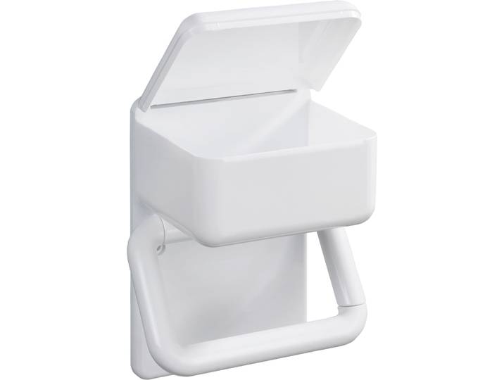 Toilettenpapierhalter MAXIMEX 2 in 1 , weiß, B:16cm H:20cm L:11cm, Kunststoff, Toilettenpapierhalter, Toilettenpapierhalter, mit Ablage für feuchte Toilettentücher