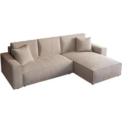 ECKSOFA Parys mit Schlaffunktion und universeller Ottomane, beige