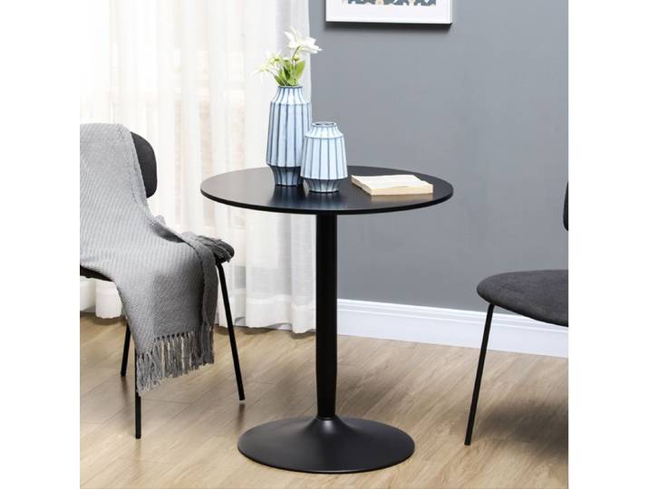 SENVIRO table a manger ronde compacte style moderne 70x75cm noire