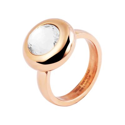 Fingerring AKZENT "Gada, hautverträglich" Gr. 56, rosa (roségoldfarbig54), Fingerringe, Damen, 56, Edelstahl, Fingerring