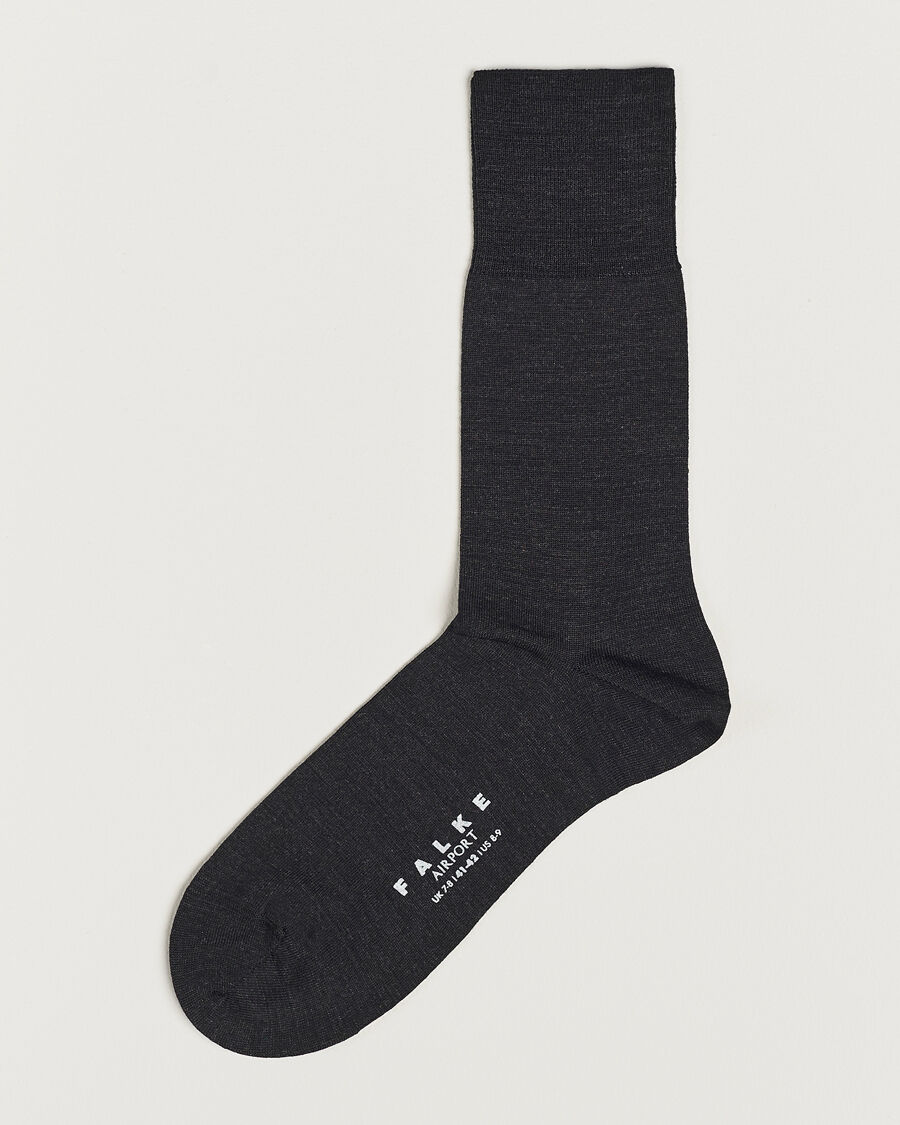 Falke Airport Socks Anthracite Melange men 43-44 Grå