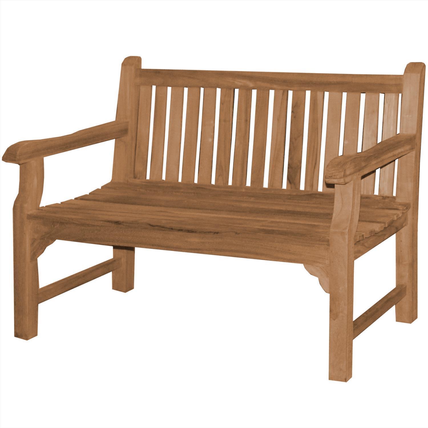 Teako Design Gartenbank Piceno Teakholz Massiv Wetterfest 120x67cm