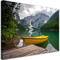LEINWANDBILD See Boot Berge Landschaft 60x40cm