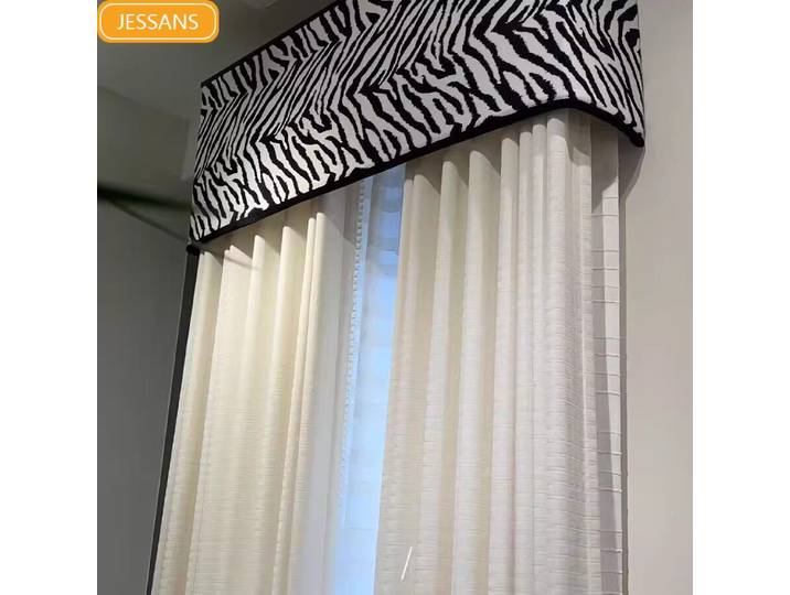 Rideaux Jacquard en Chenille Gaufrée Blanc Crème pour Salon, Chambre à Coucher, Rideaux de Séparation, Rideaux en Dentelle Personnalisés, Cantonnière