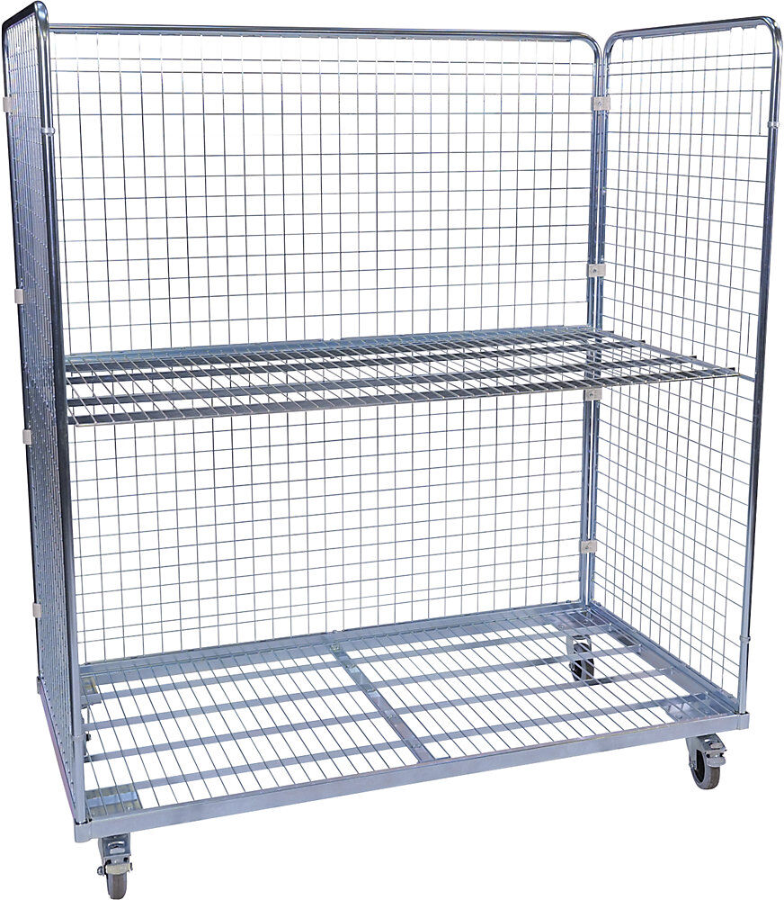 kaiserkraft Stahlrollbehälter, 3-seitig, BxT 1600 x 800 mm