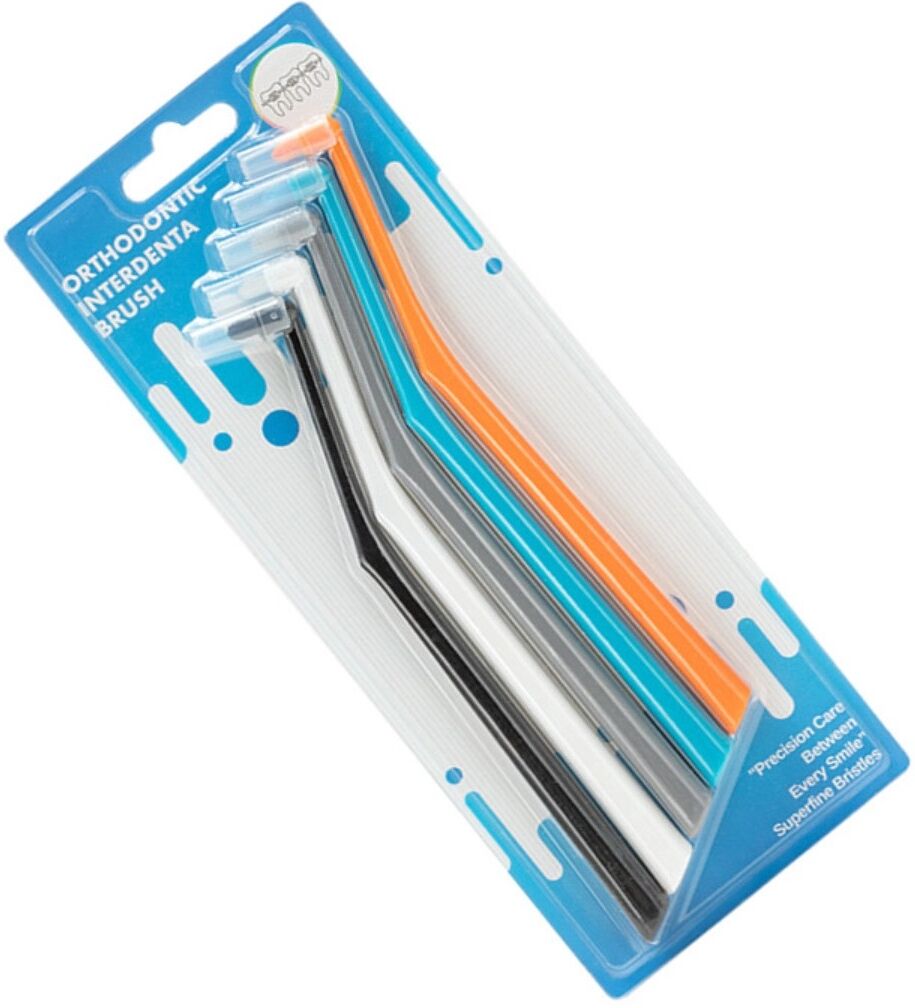 INF Brosse à dents à touffe unique orthodontique 5 pièces – petite tête ronde pour nettoyage interdentaire, soies DuPont