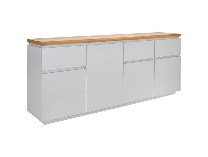 Novel Sideboard, Eiche, Kaschmir, Holz, Eiche, vollmassiv, 4 Fächer, 3 Schublade(n) Schubladen, 195x82x42 cm, Bsci, Holzmöbel, Kleinmöbel Holz, Holzkommoden, Sideboards Holz