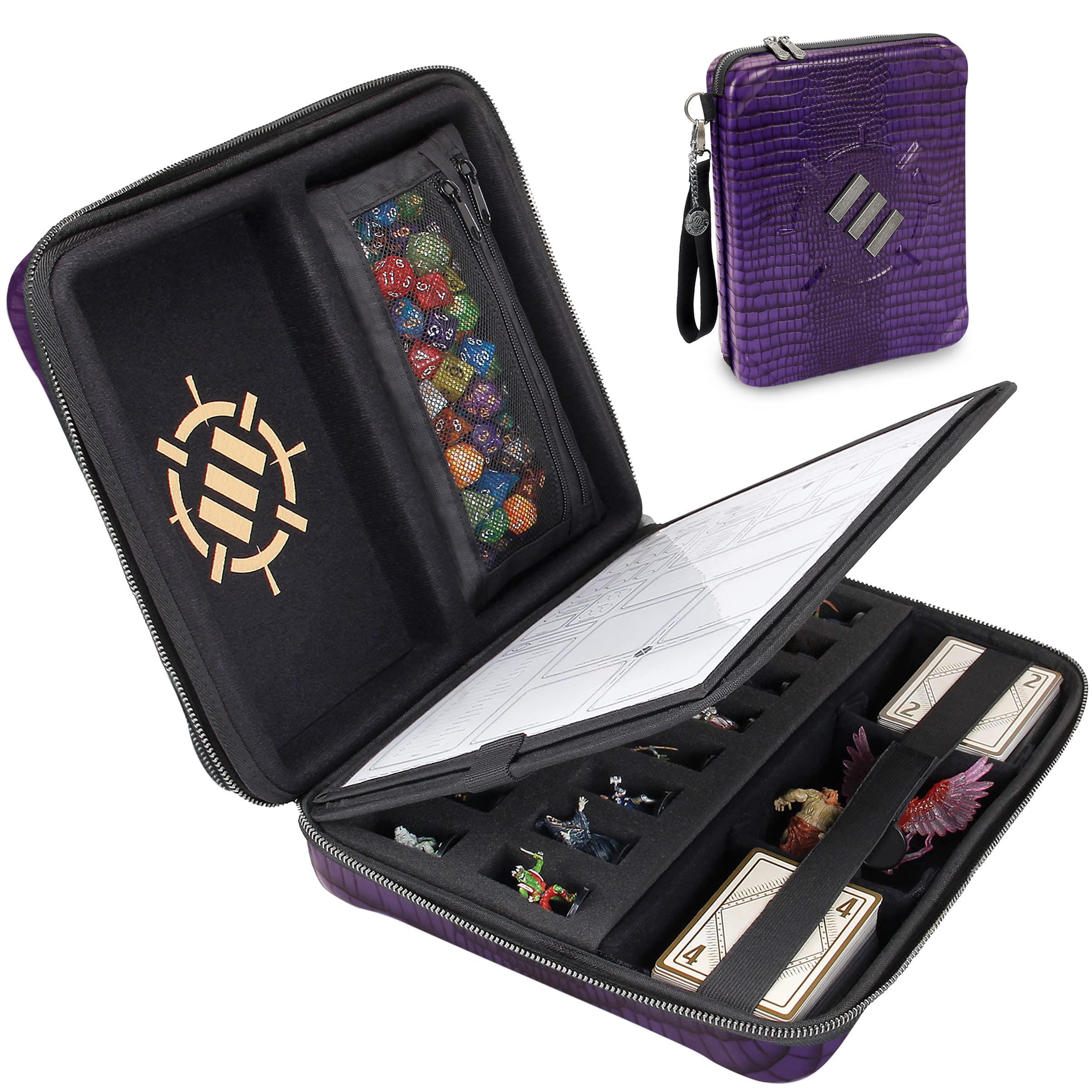 RPG Organizer Case - DnD Binder mit Charakterblatthalter, Würfelfach, Stifteetui