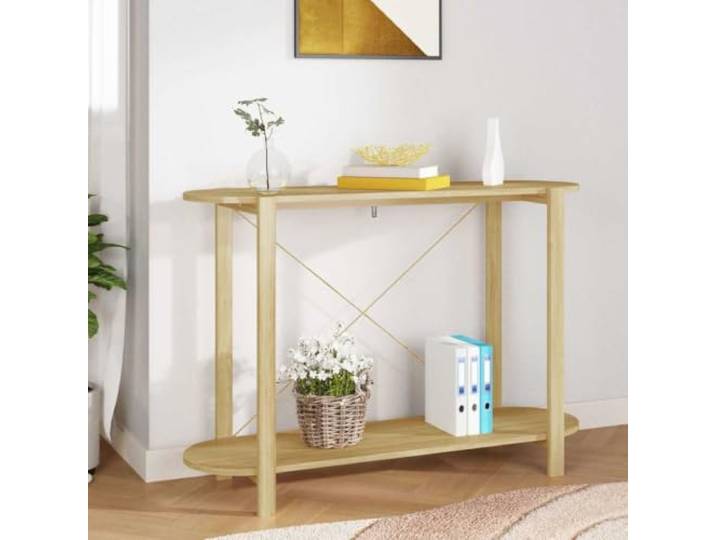 Konsolentisch, 110 x 38 x 75 cm, Holz Eingangsmöbel mit Schrank, Fuß aus Massivholz, Wandbefestigung im Lieferumfang enthalten, einfache Montage