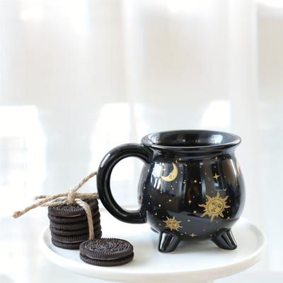 ModernMart Celestial Sun Moon Stars Coffee Mug Mystical Ceramic Divination Cup For Coffee & Tea Lovers ivory