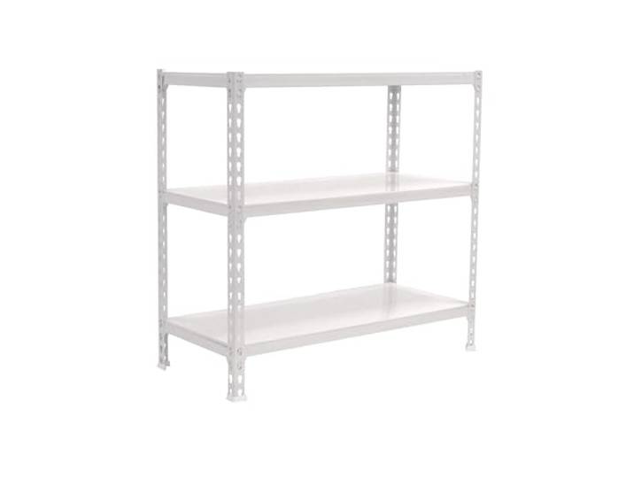 Simon Rack Metallregal 900x1200x500 mm - Simonclick 3 Höhen, Metallablage, Biegepunkt 200 kg, Korrosionsschutzlackierung, Klicksystem-Montage, Weiss