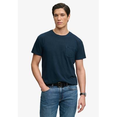 Superdry "COTTON CLASSIC LINEN PKT TEE" Baumwollmischung, relaxed fit aus luftig leichtem Baumwoll-Leinen-Mix