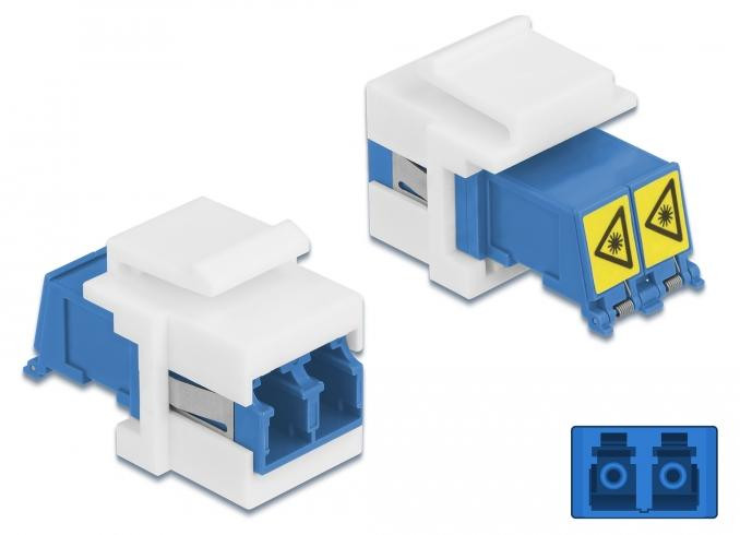 Delock Keystone module LC Duplex naar LC Duplex vrouwelijk, met afdekking, blauw/wit