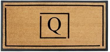 A1 Home Collections Designer Hand-Crafted Rubber Coir Double/Single Door Mat Monogrammed, Perfect Functional Size 24x48 Inch