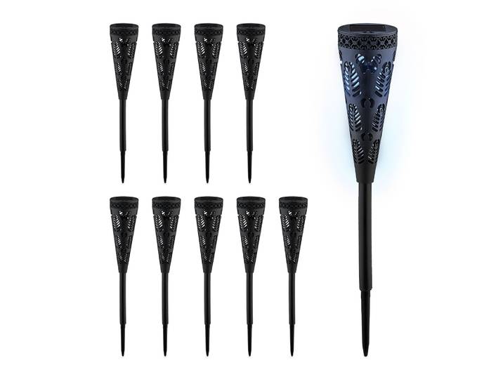 Solarlampenset mit Lichteffekt Schwarz